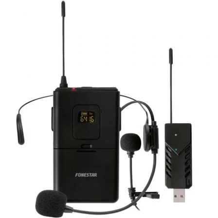 Fonestar WI-MIC Micrófono inalámbrico de cabeza y solapa UHF